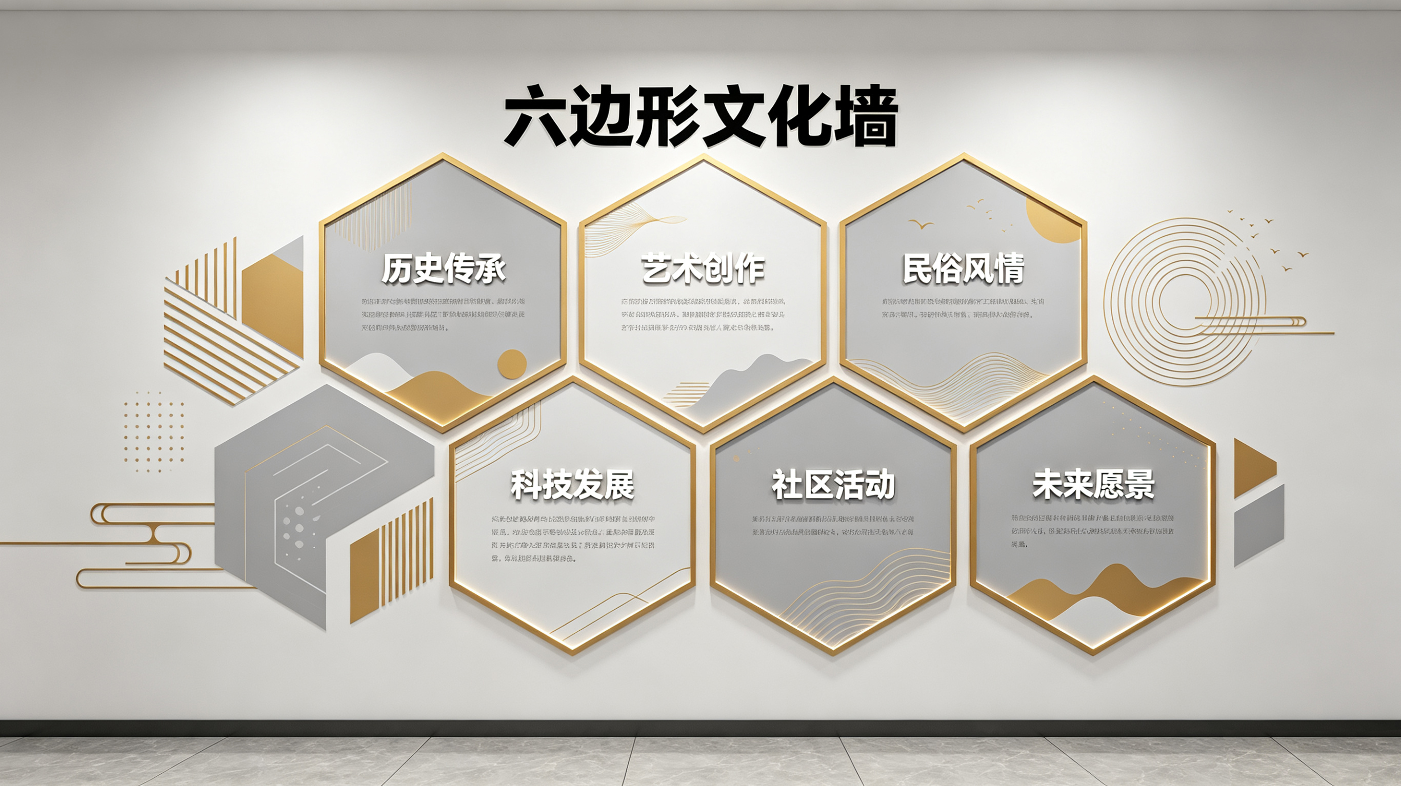 阿坝州企业文化墙 | 六边形信息美学